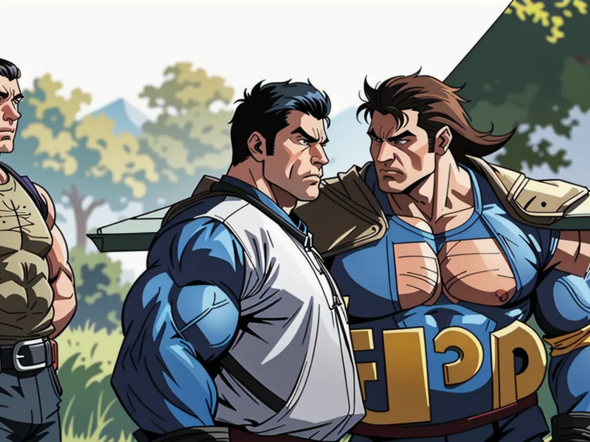 Kim Jong-un and his military leaders showcasing weaponry in a late-May event.