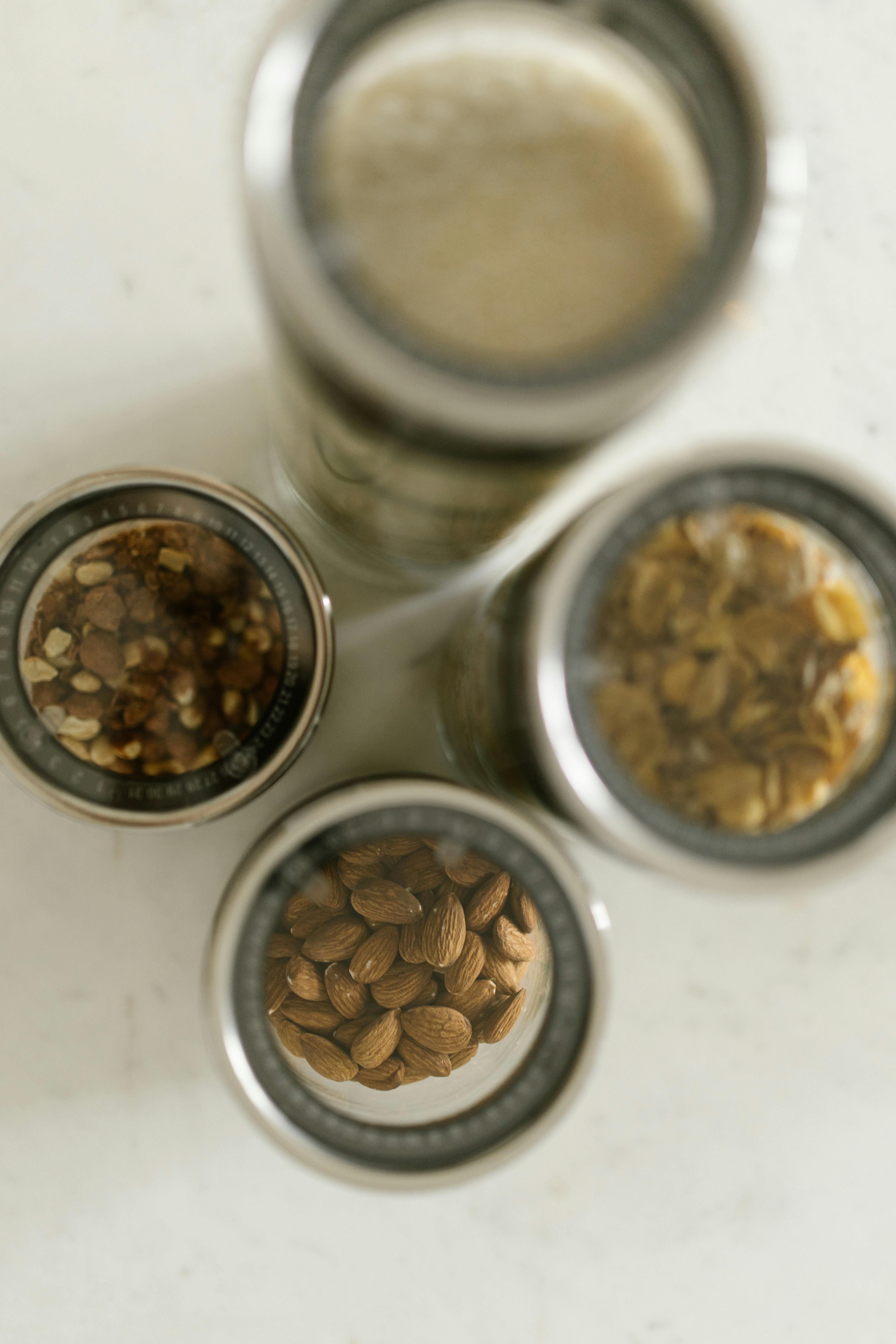Four open food containers
