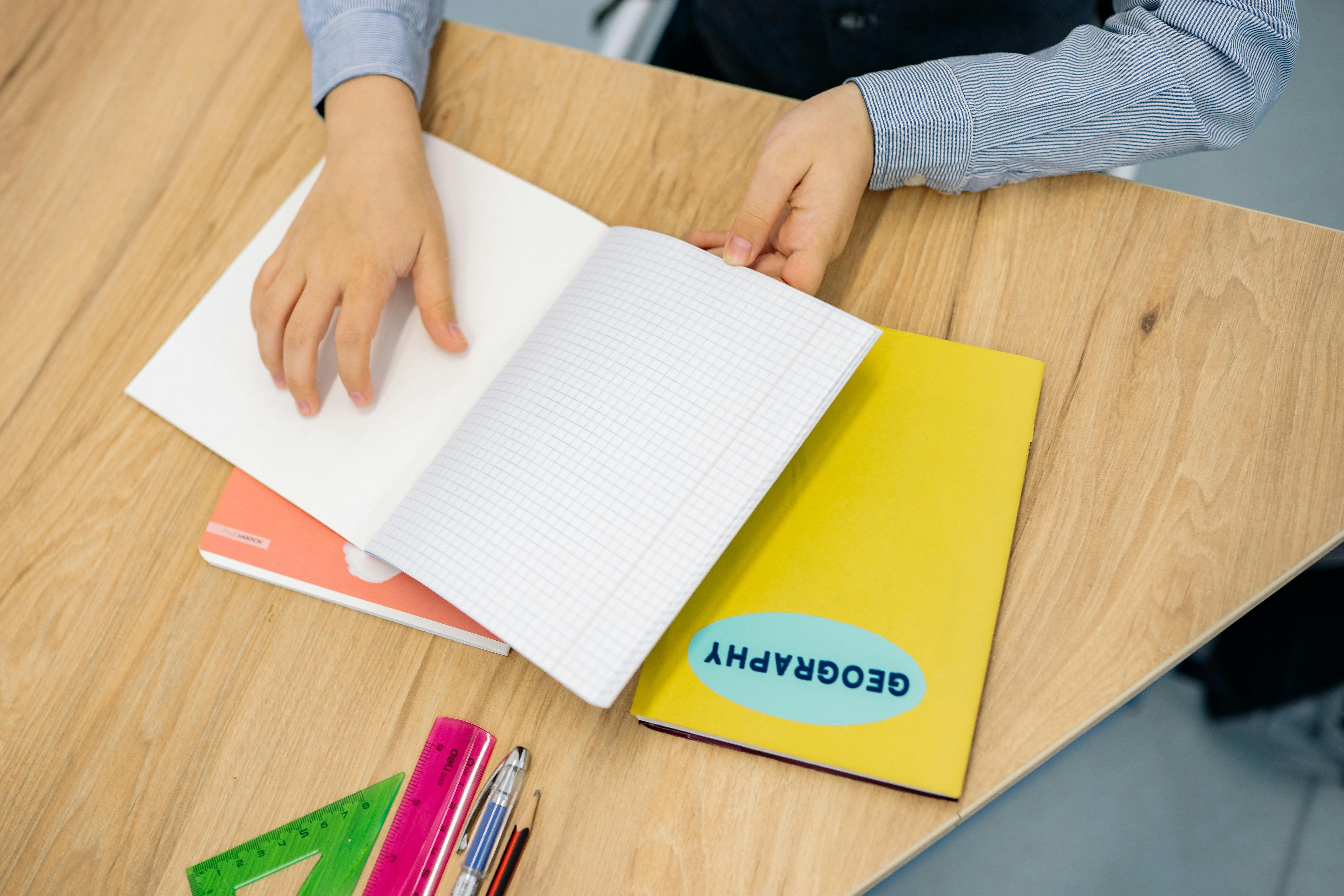 Notebook with Symbol Correspondence, Each Symbol Linked to a Specific School Subject