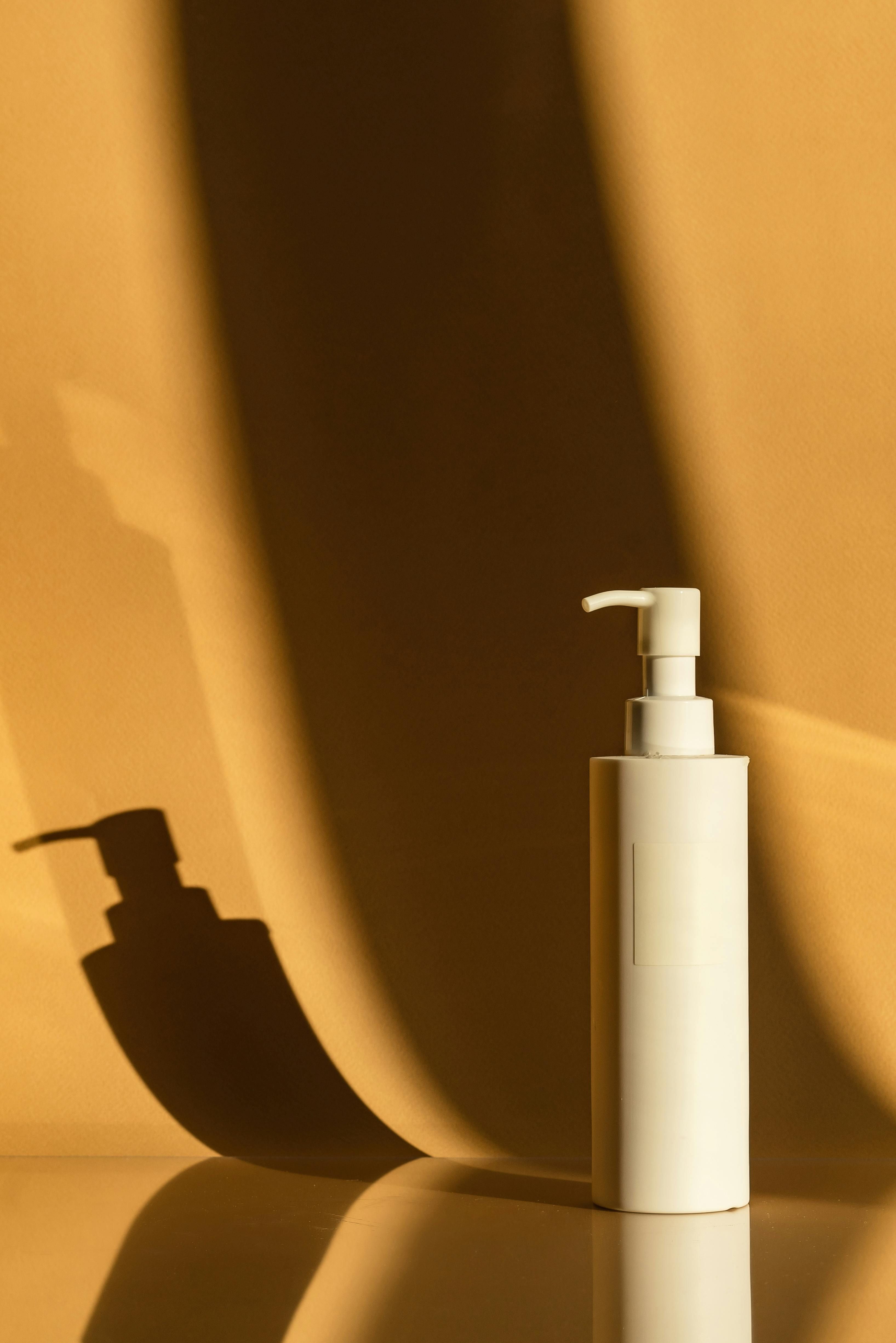 Bottle of lotion featuring a pump dispenser, of substantial size Bottle of Pump-Top Lotion in a Generous Size