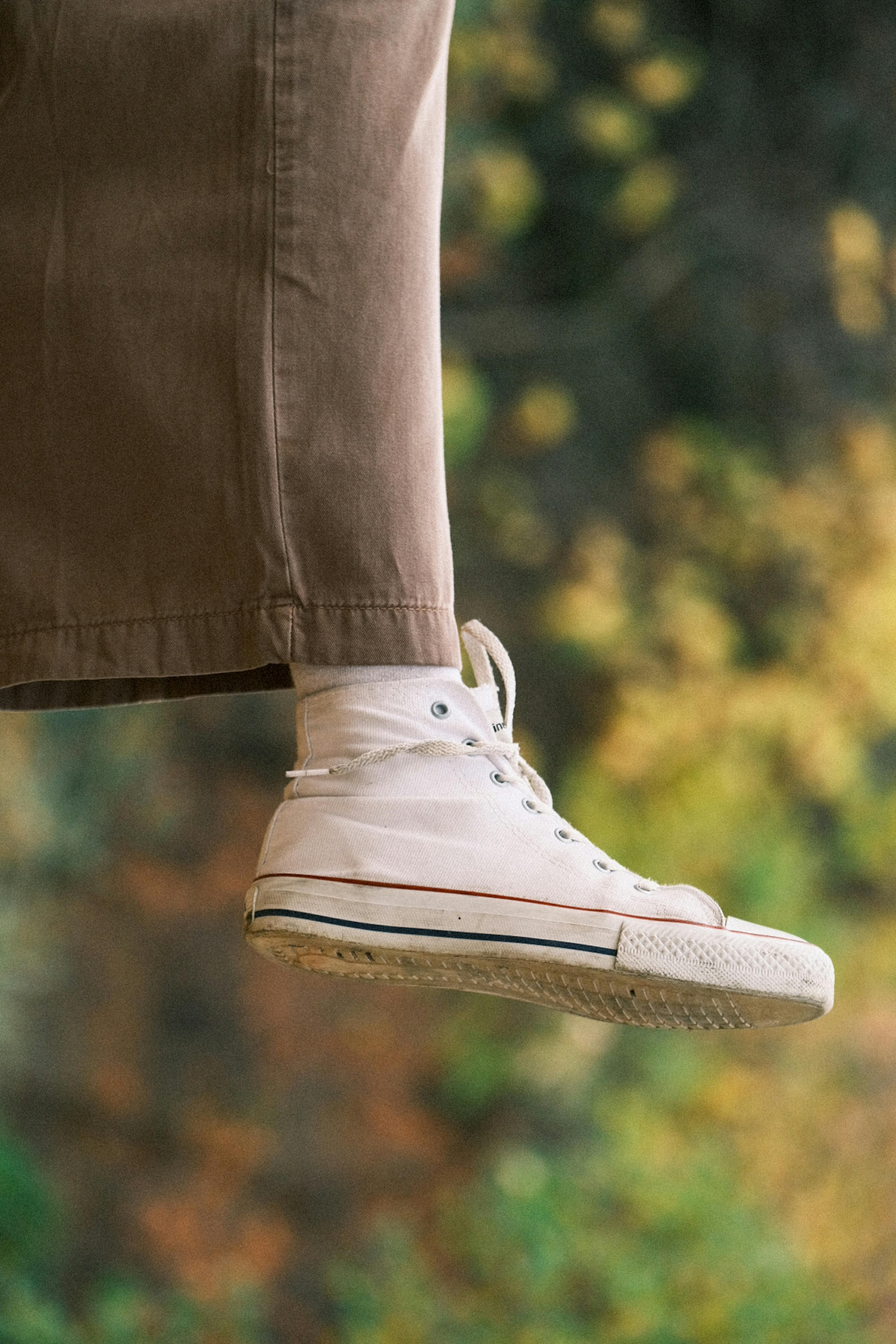 Wide-legged denim trousers