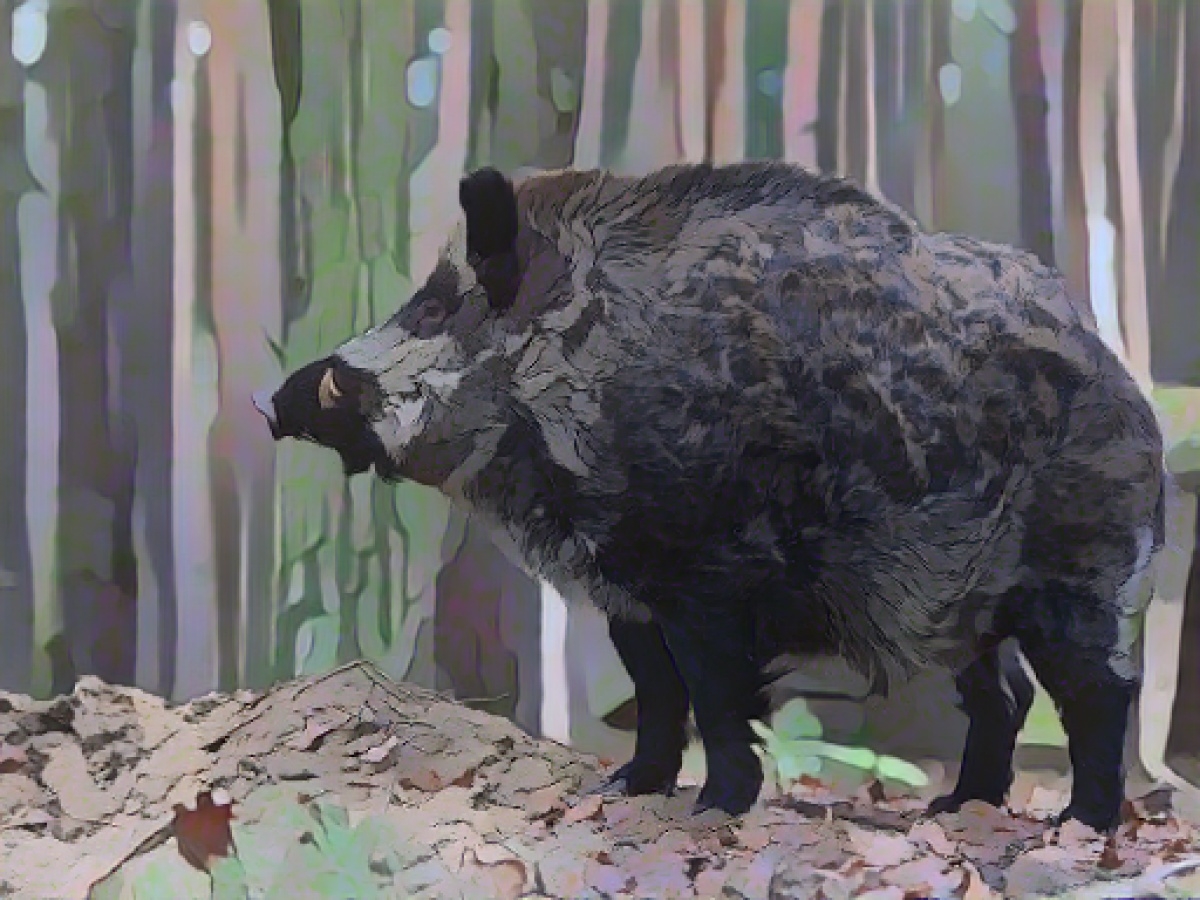 Wild boars cross the road and cause an accident