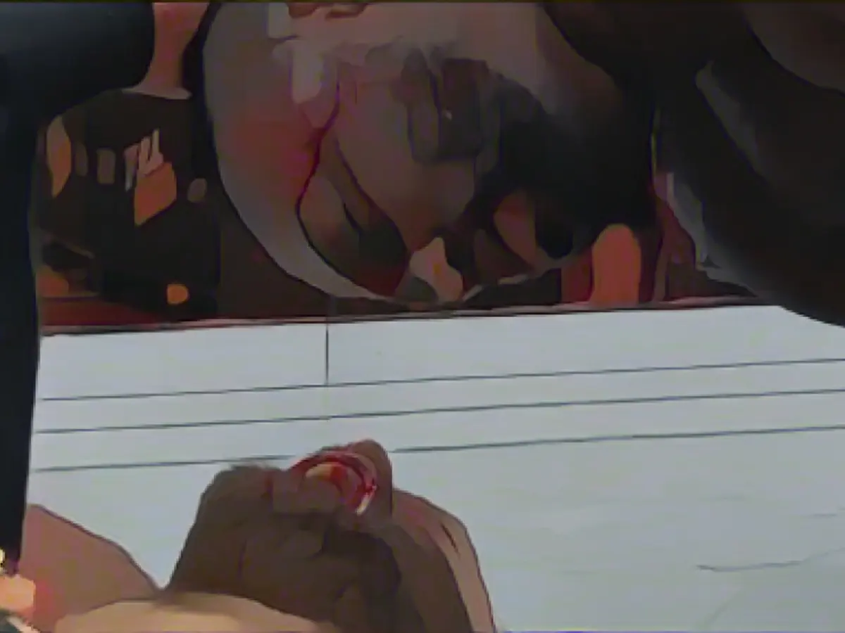 Wrestling star drinks the blood of his opponent