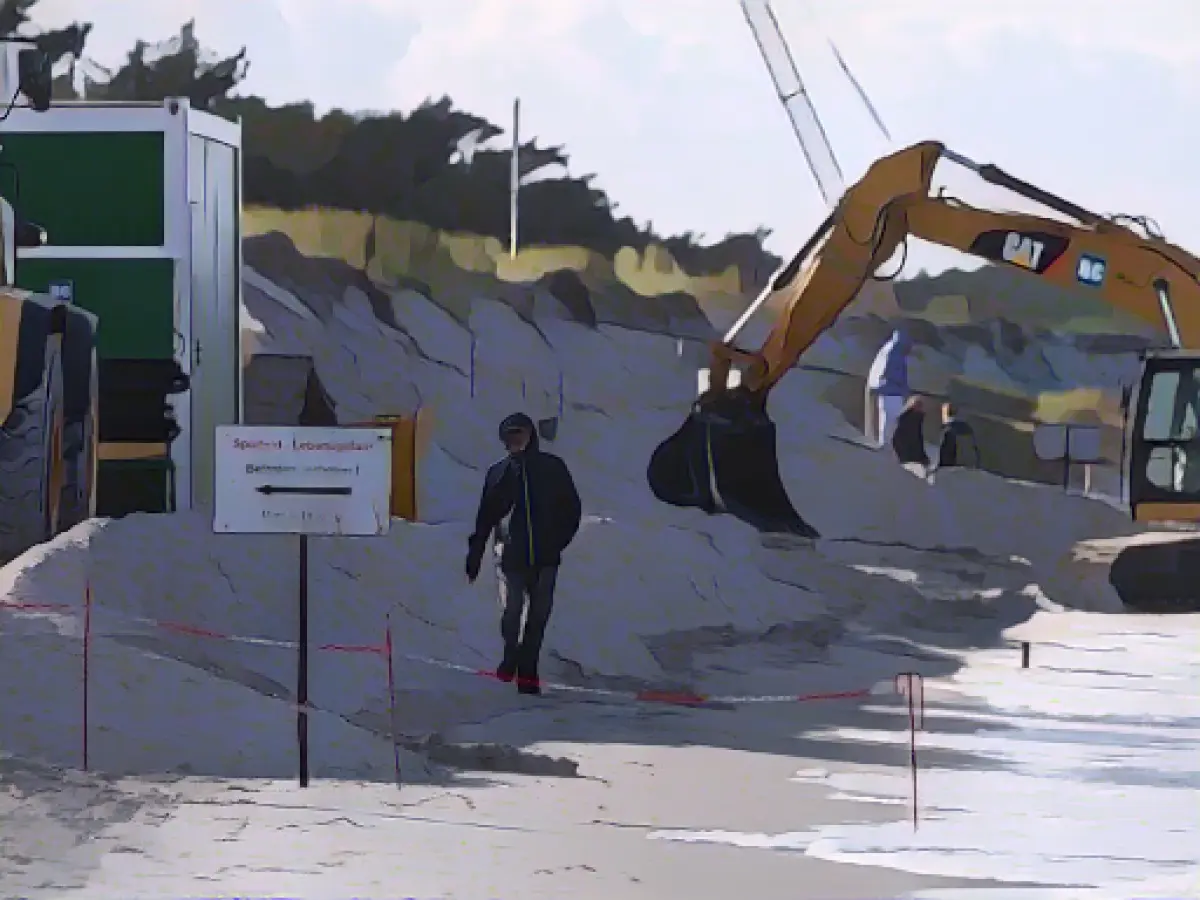 Sand washing up on the Baltic coast off Neuhaus