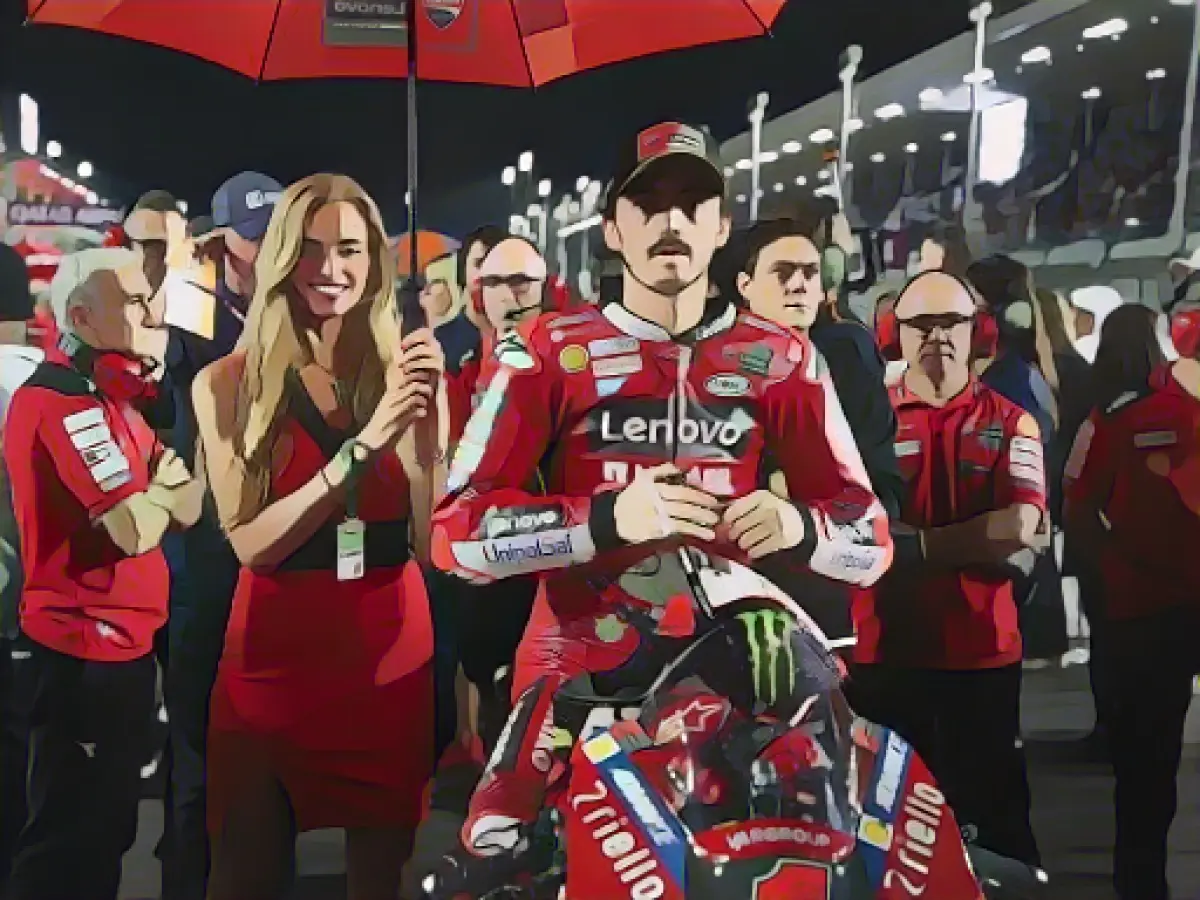 With victory: Motorcycle rider Bagnaia defends his world championship title