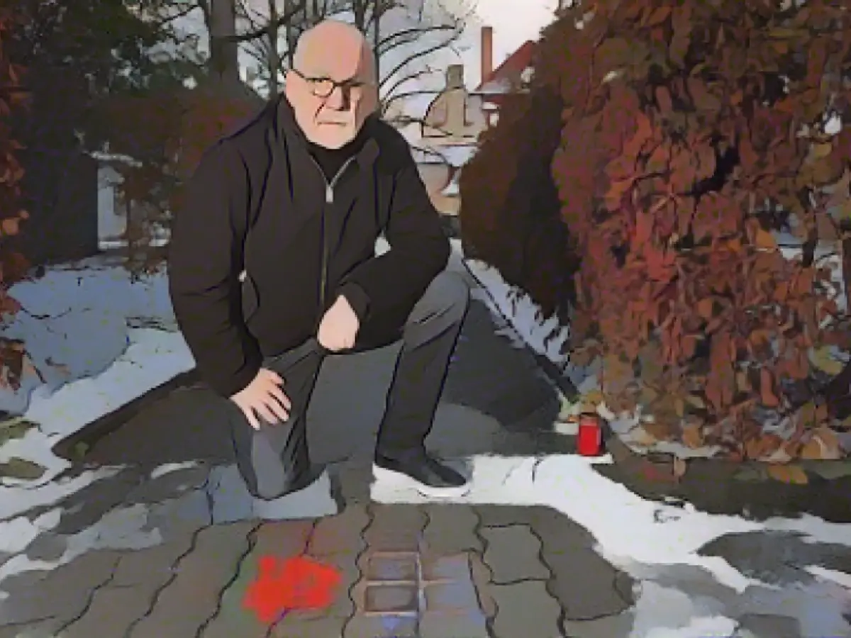 Stumbling stones sprayed with SS runes