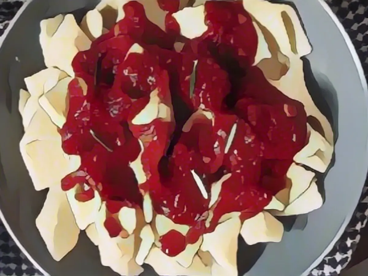 Homemade Fuzi with Tomato Sauce and Rosemary