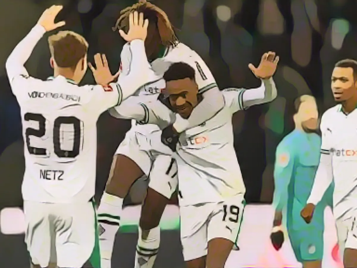 Ngoumou is almost embarrassed by his goal!