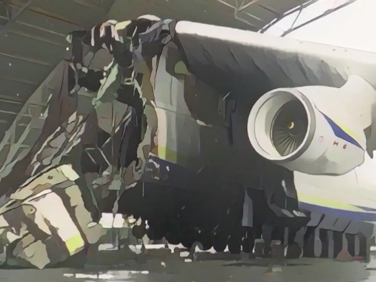 Pictures show world's largest plane destroyed in Ukraine