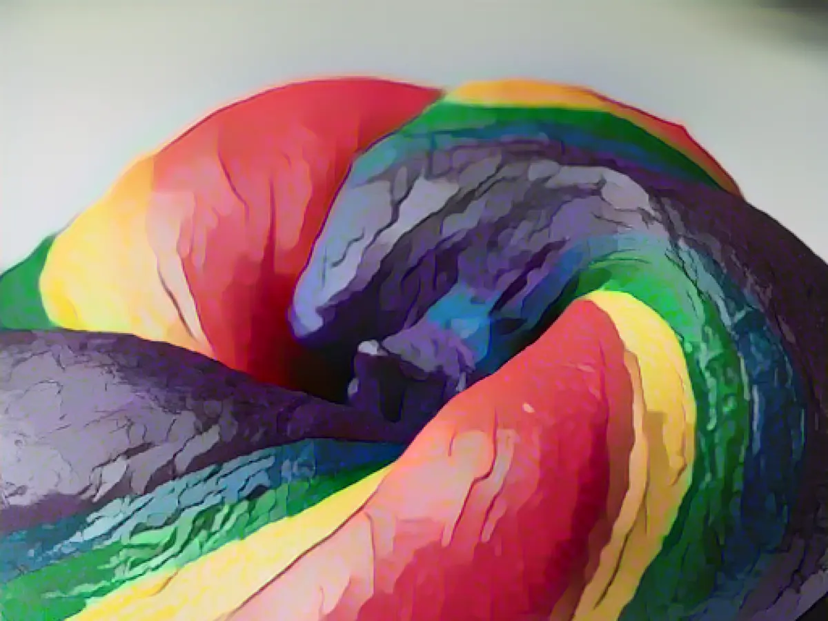 Bagel with rainbow pride flag