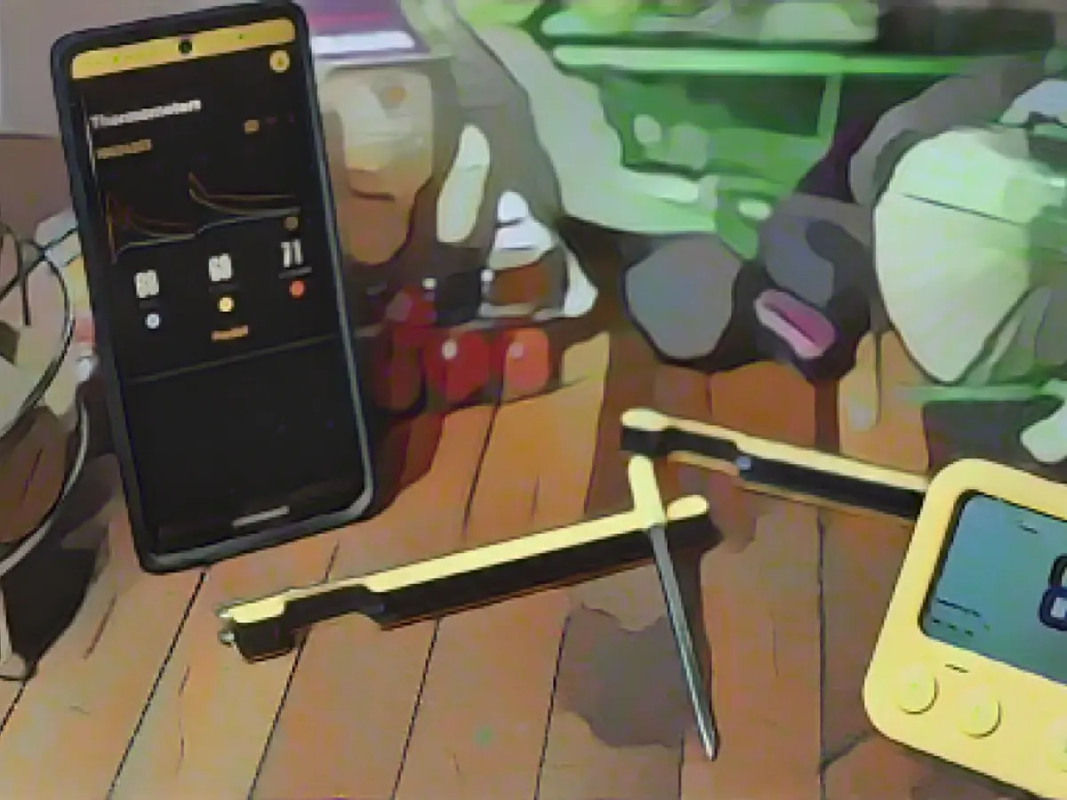 Predictive combustion thermometer has eight sensors to calculate cooking time