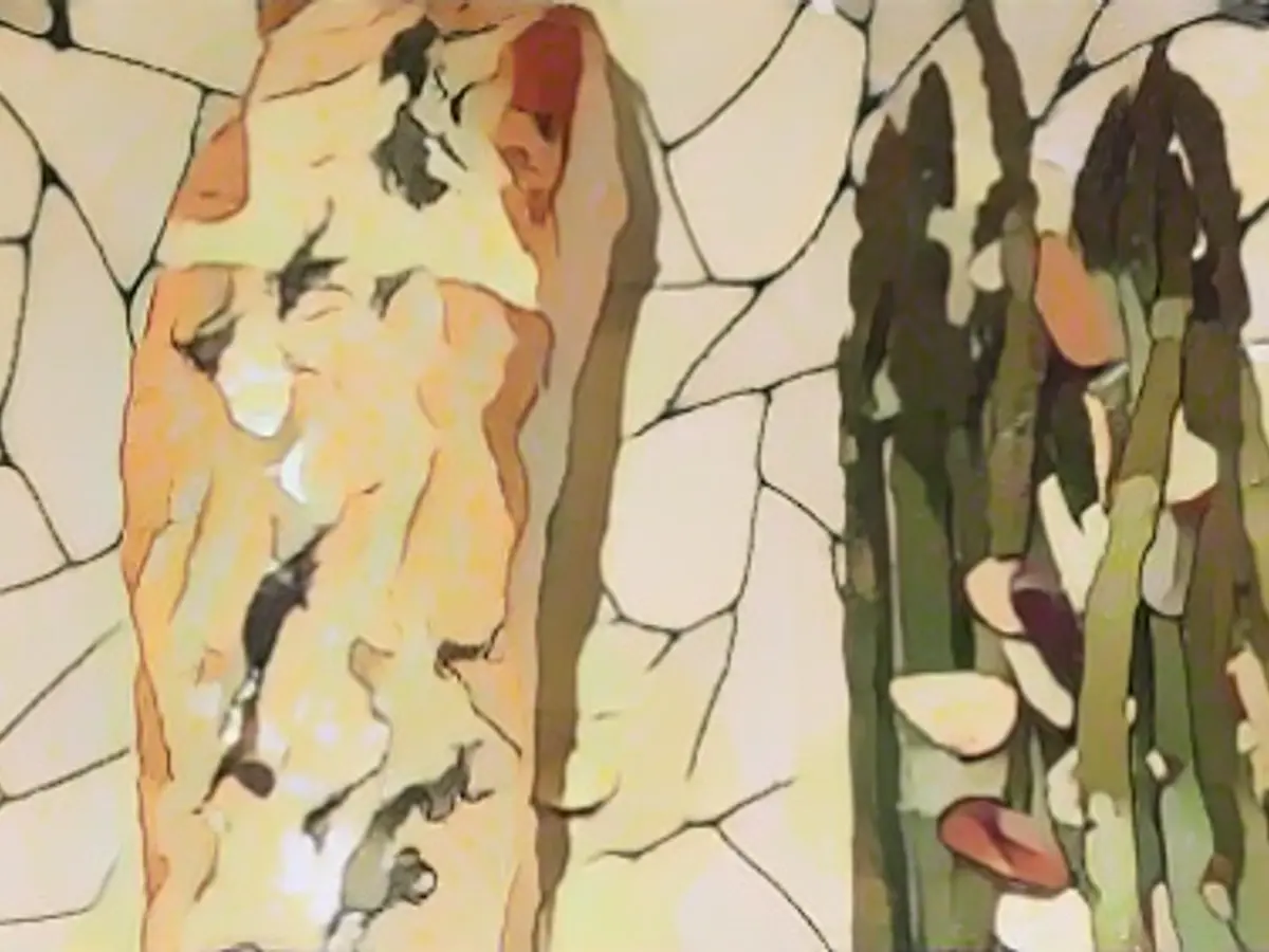 Grilled Salmon with White Butter and Almond Asparagus