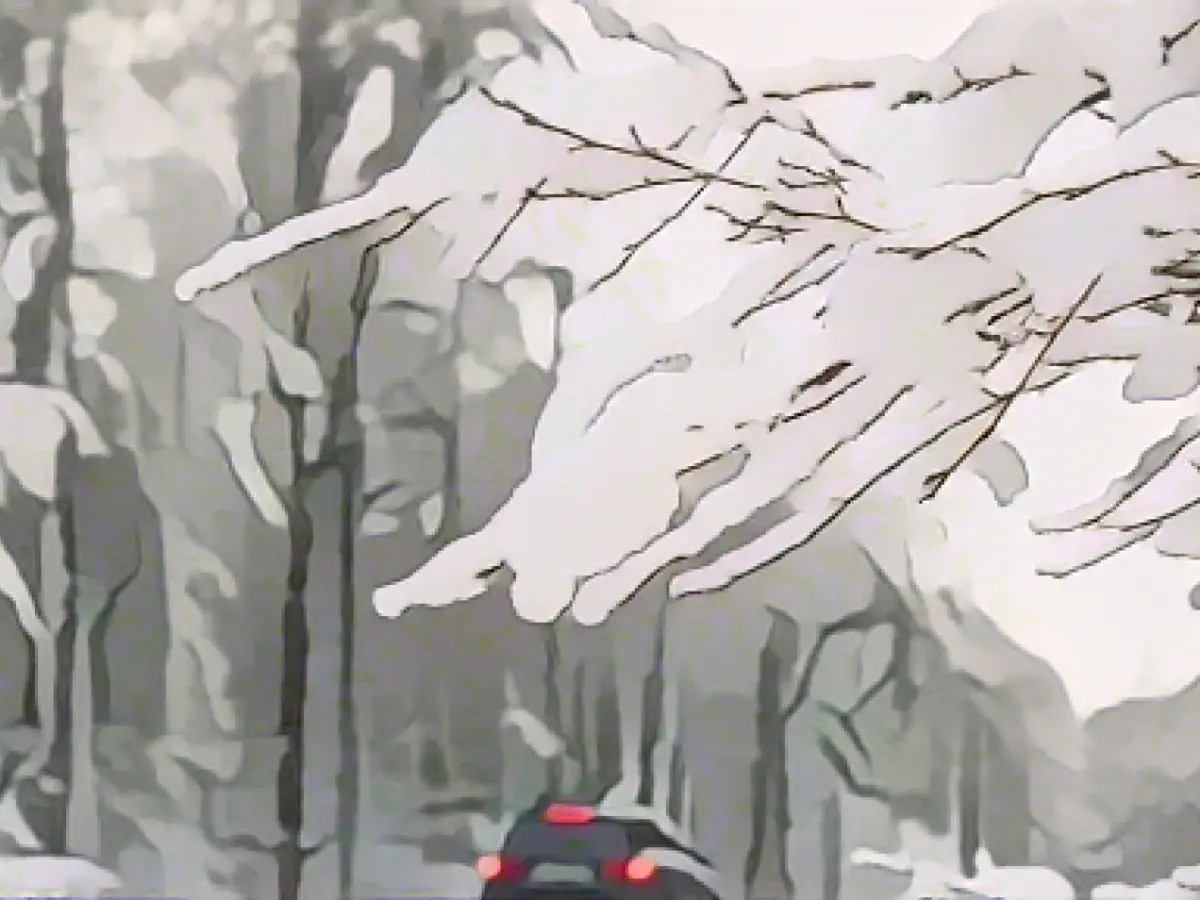 Slippery snow slows down traffic: next slippery road ahead