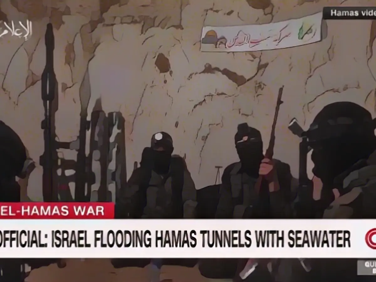 Israel tests flooding of Hamas tunnels. This is what it looks like after zooming in