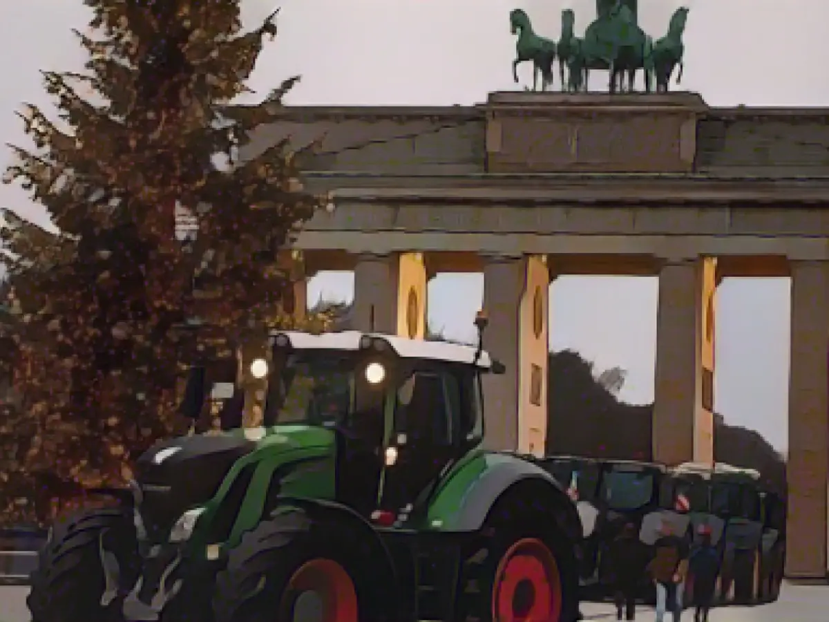 Farmers protest with tractors in Berlin against tax plans