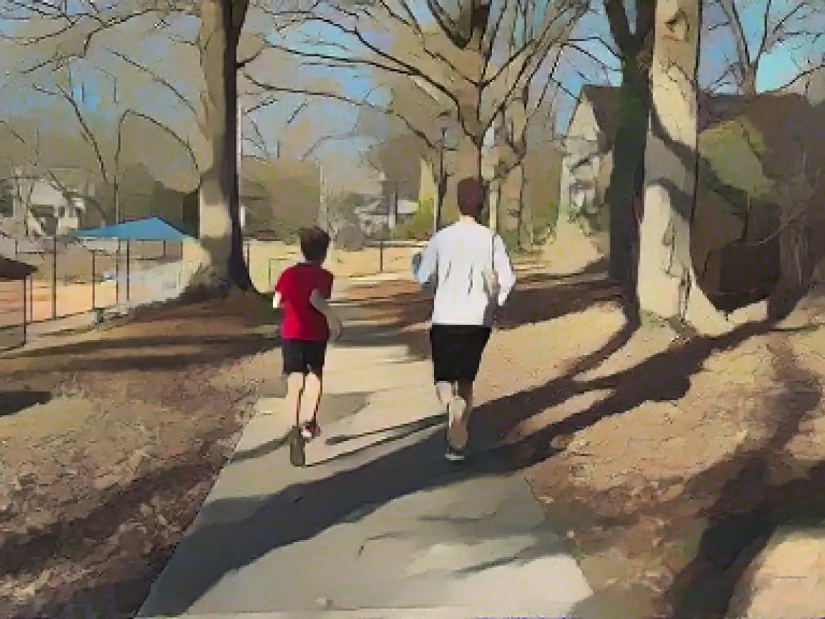 My son and I ran the same 5km. When he doesn't show up at the finish line, I go look for him