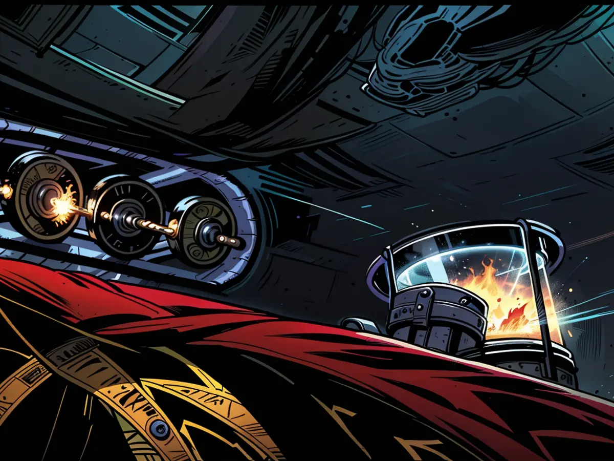 Two vehicles engulfed in flames in Lützen.