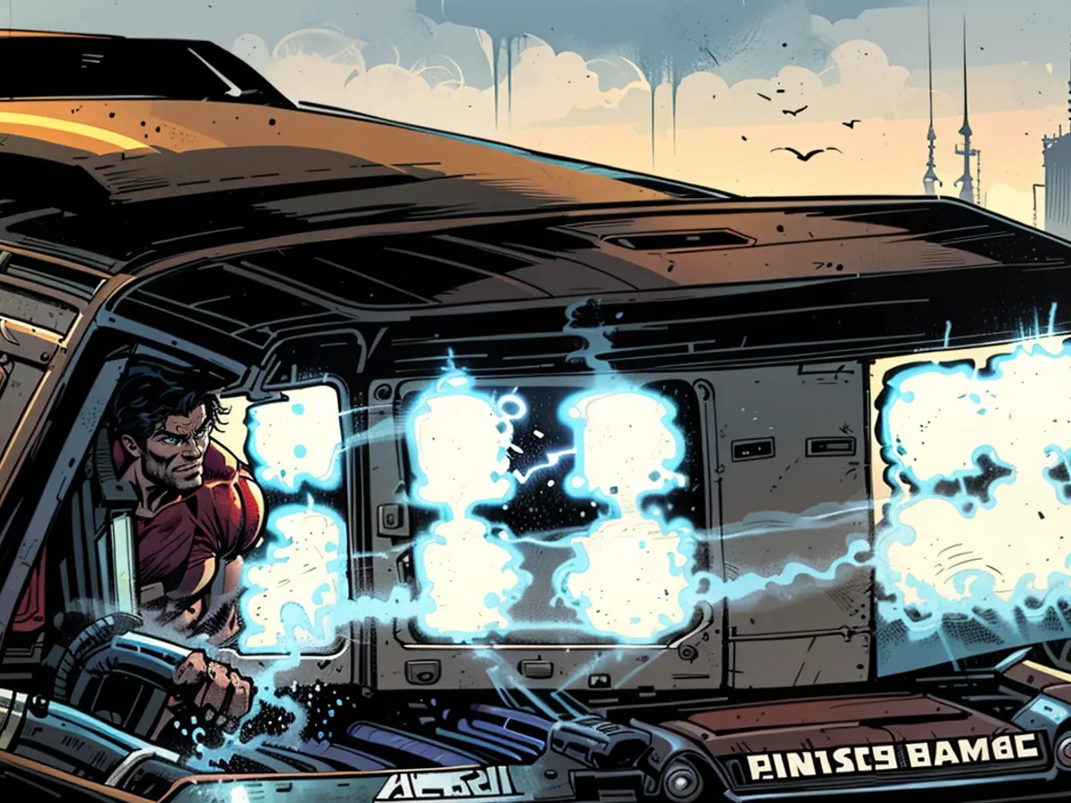 Vehicle smashes through control station barrier, leaving operator severely harmed.