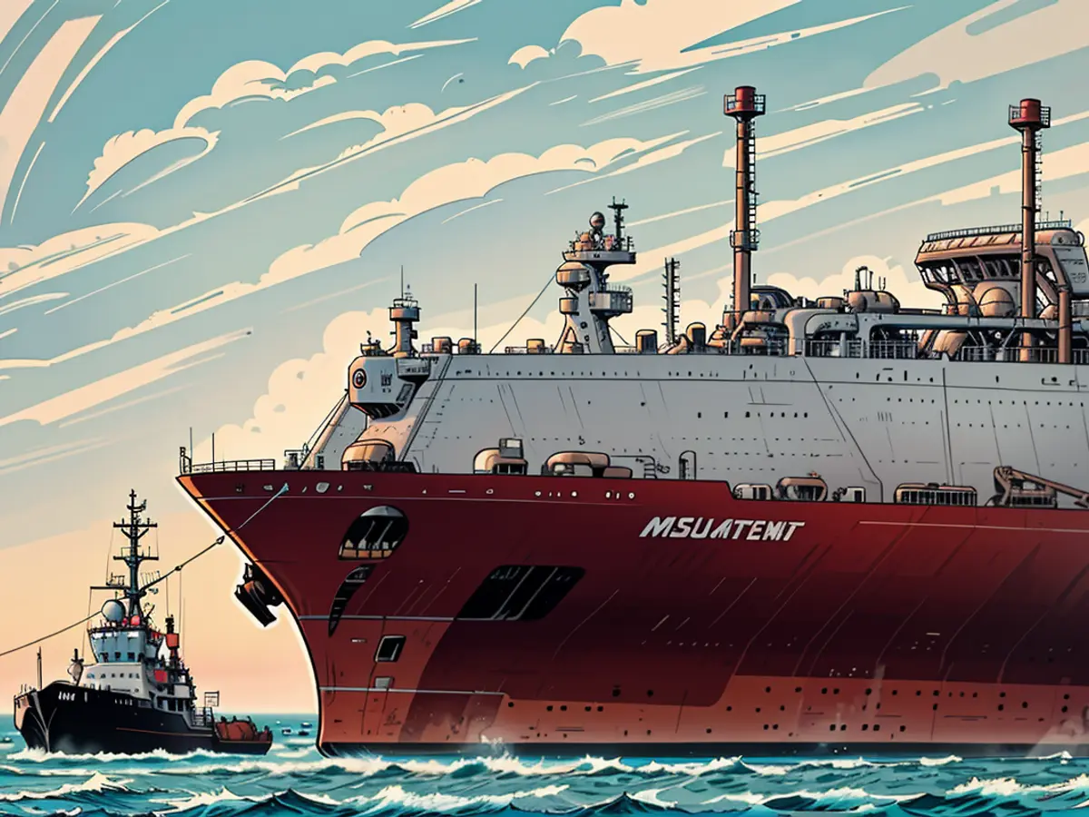 Mukran on the German Baltic Sea welcomes an LNG tanker at its terminal.