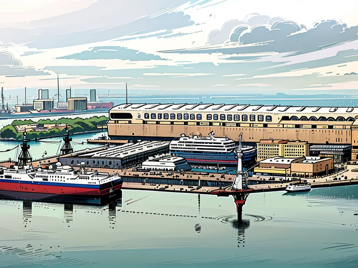 Temporarily, the vessel is under the care of Meyer Werft.