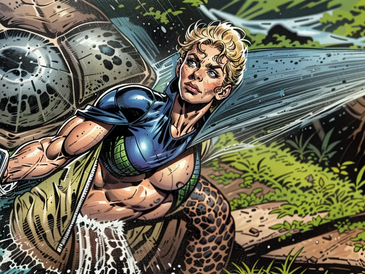 Rinsing Off Giant Galapagos Tortoises at Rostock Zoo's Facilities