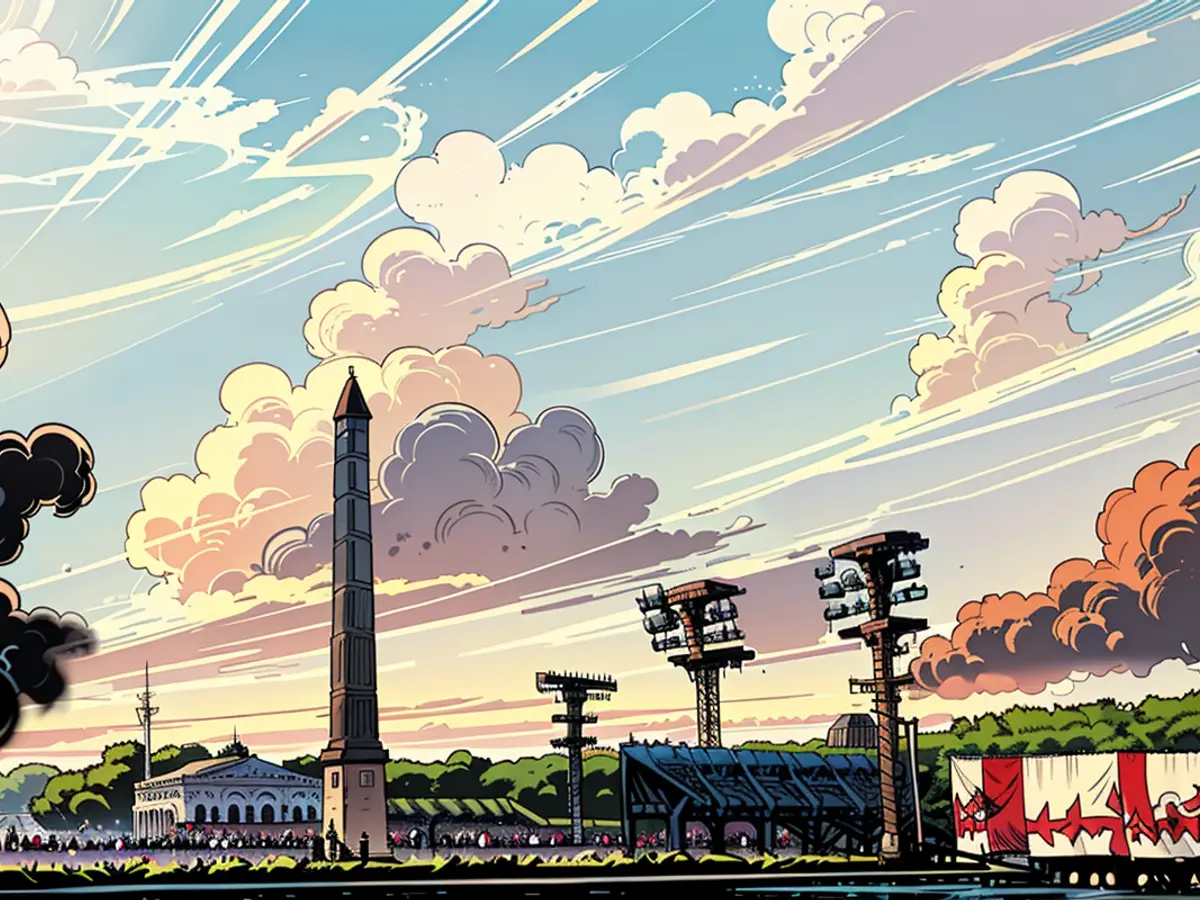 A German transport group reaches Place de la Concorde