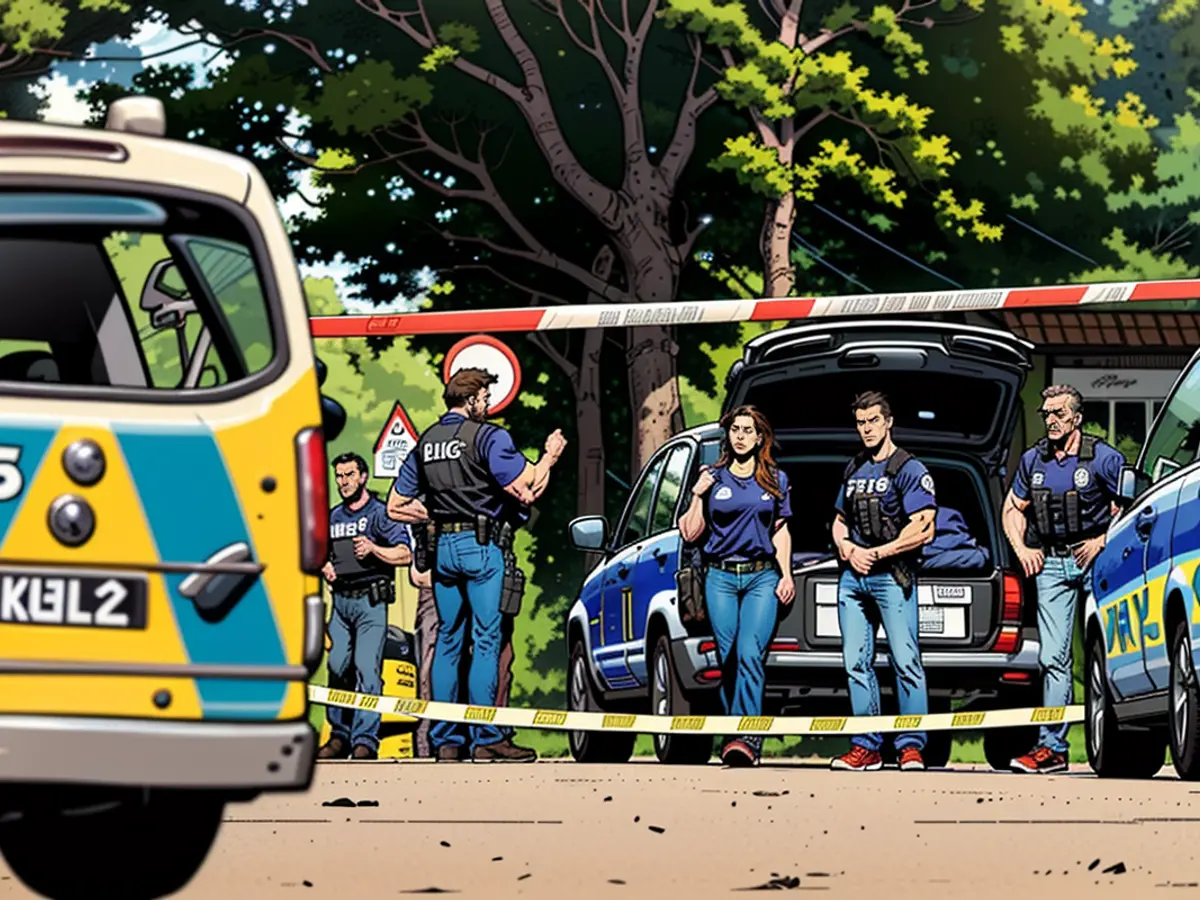 Law enforcement officers engage in gunfire against alleged assailants in Recklinghausen.