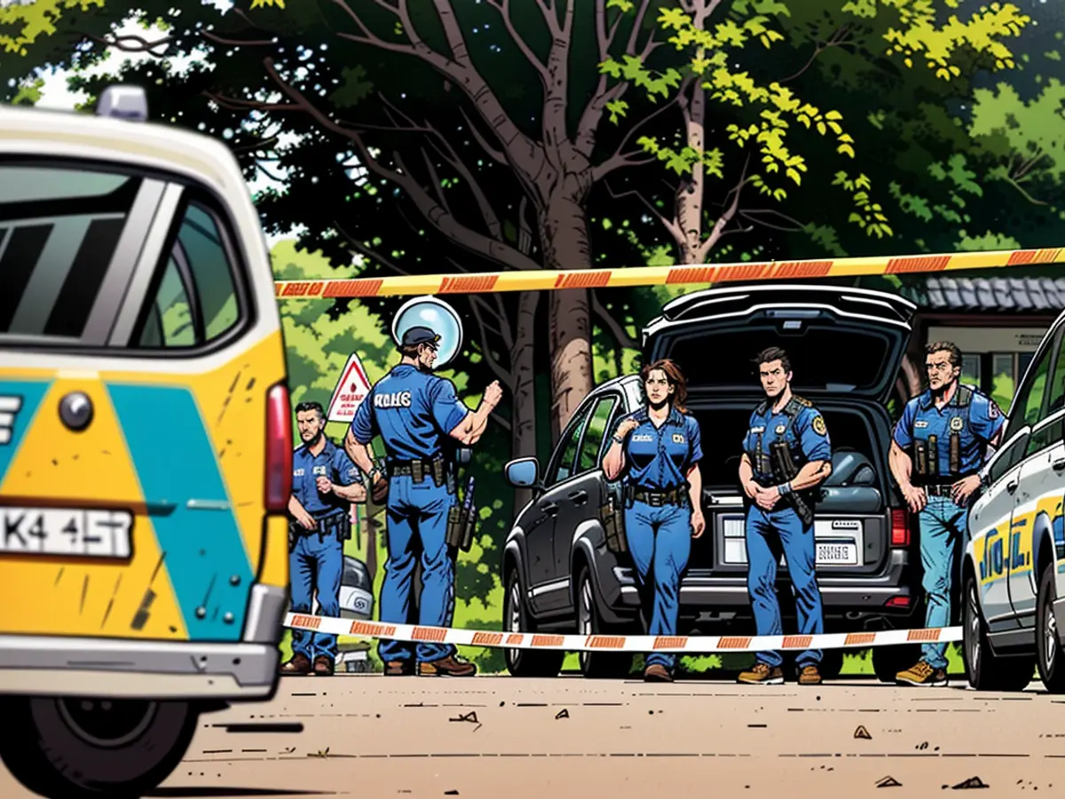 Law enforcement officers engage in gunfire against suspected assailants in Recklinghausen.