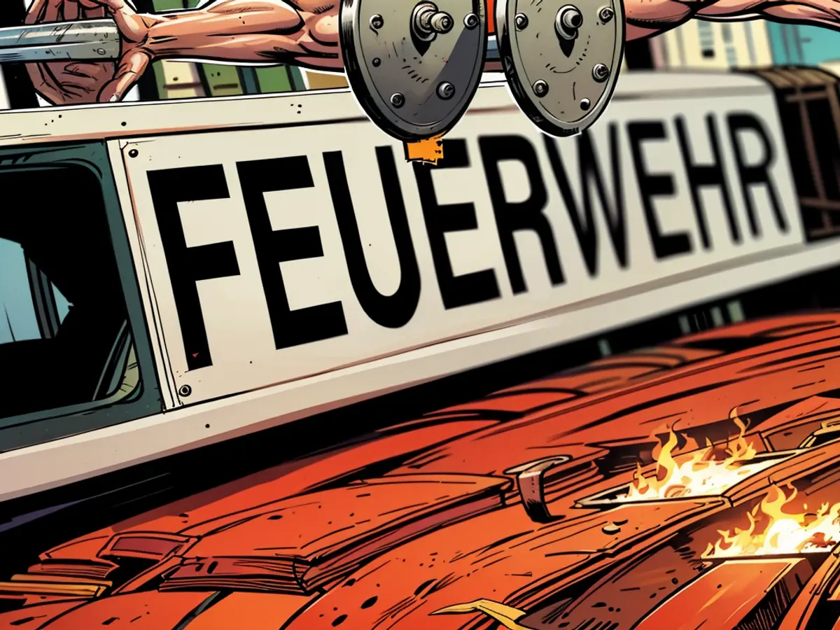 Individual ignites fire at fire station, targeting firefighters with a water hose.