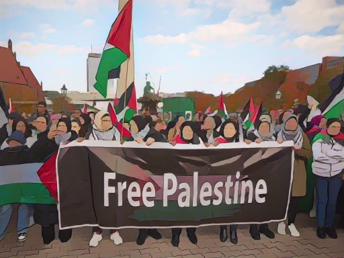 Berlin: Pro-Palestinian protest march with thousands of people