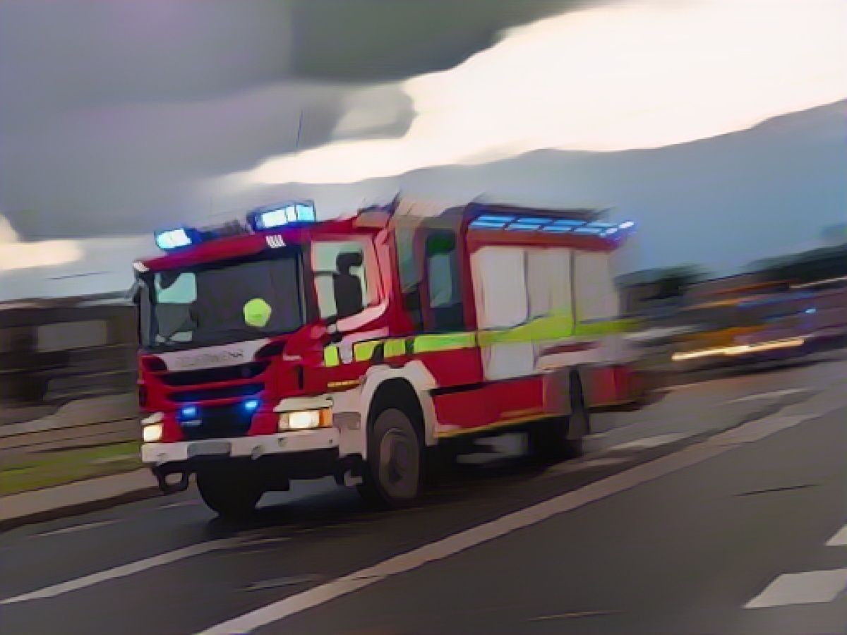 Rescue operation during fire in restaurant