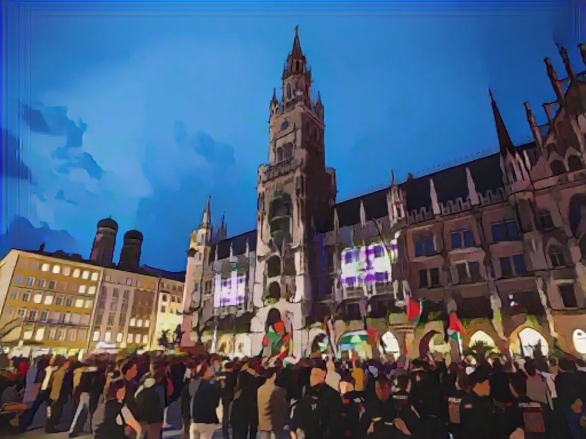 Munich has town hall tower guarded by security guards