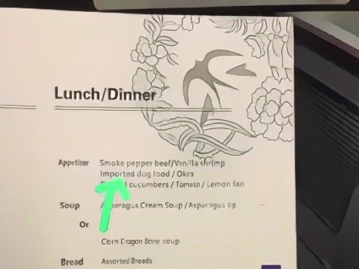 Chinese airline "serves" dog food