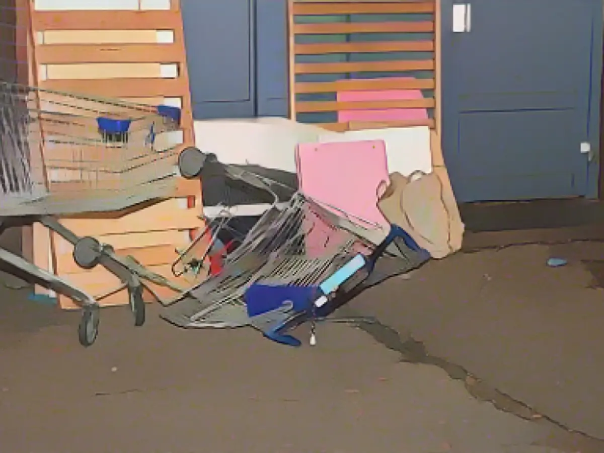 Shopping cart thrown out of high-rise building