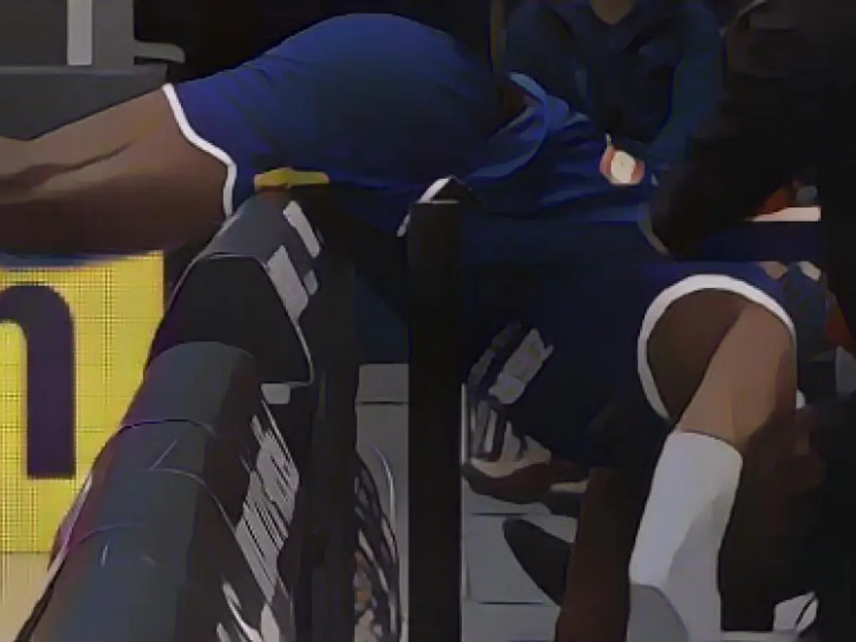 Basketball star suddenly flies into the audience