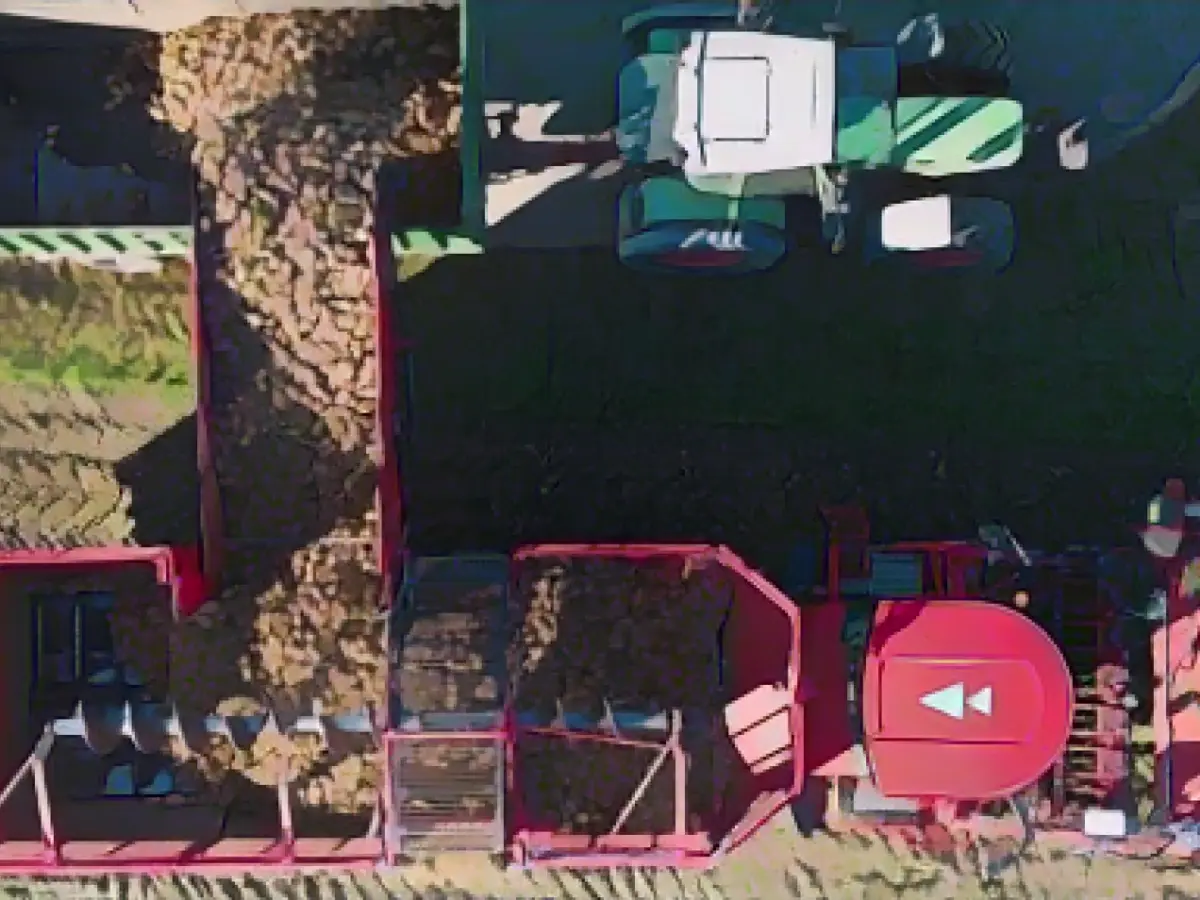 Harvester illegally on the main road on Rügen