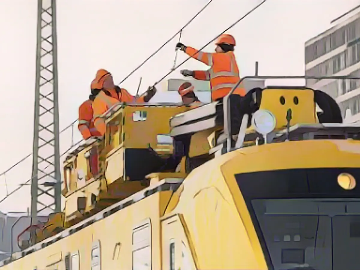 Here the railroad repairs the snow chaos