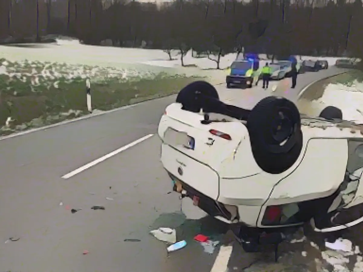 Bus skids into small car - Fiat driver dead!
