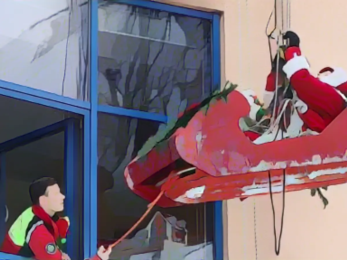 Santa Claus and superheroes bring presents