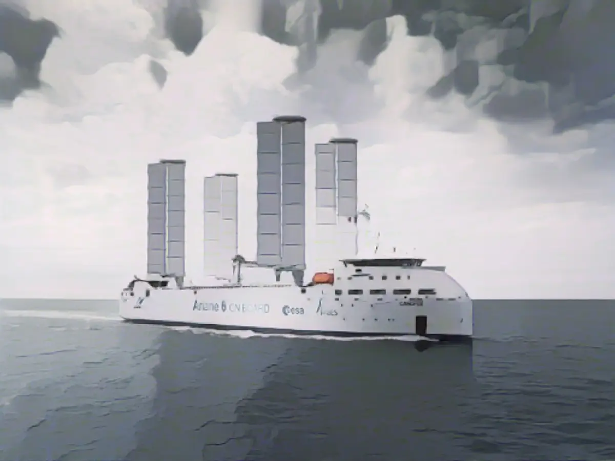 Europe's largest rocket flies on wind-powered cargo ship