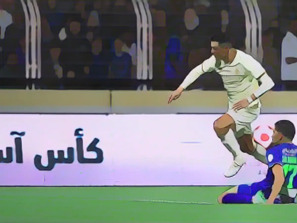 Cristiano Ronaldo scores his first goal for his new club Al Nasr