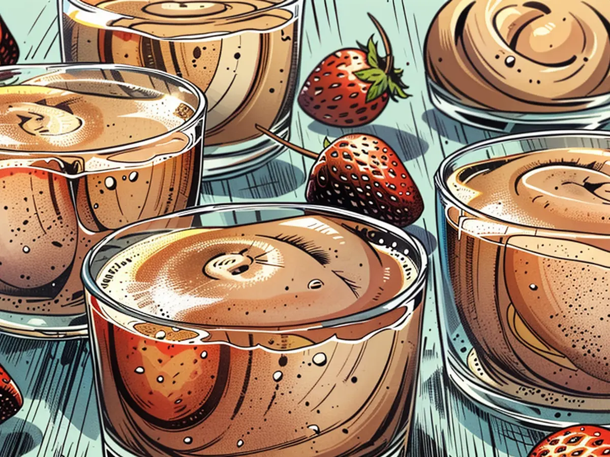 Preparation Instructions for a Creamy-Fruity Strawberry Mouse Straight from the Fridge