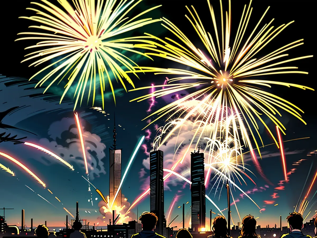 The Berlin Pyronale fireworks spectacle commences anew.