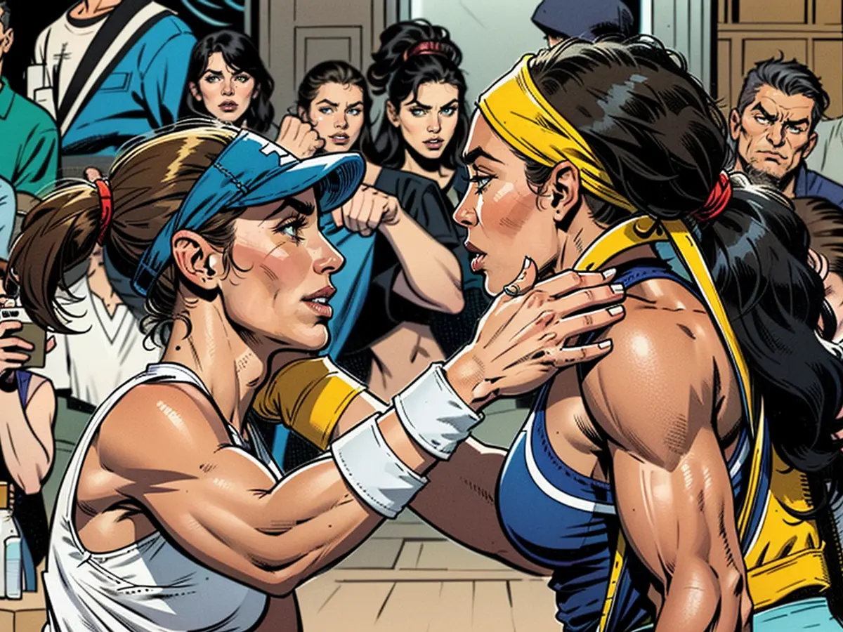 Maria emerges victorious initially in the spotlight duel, later experiencing a decline.