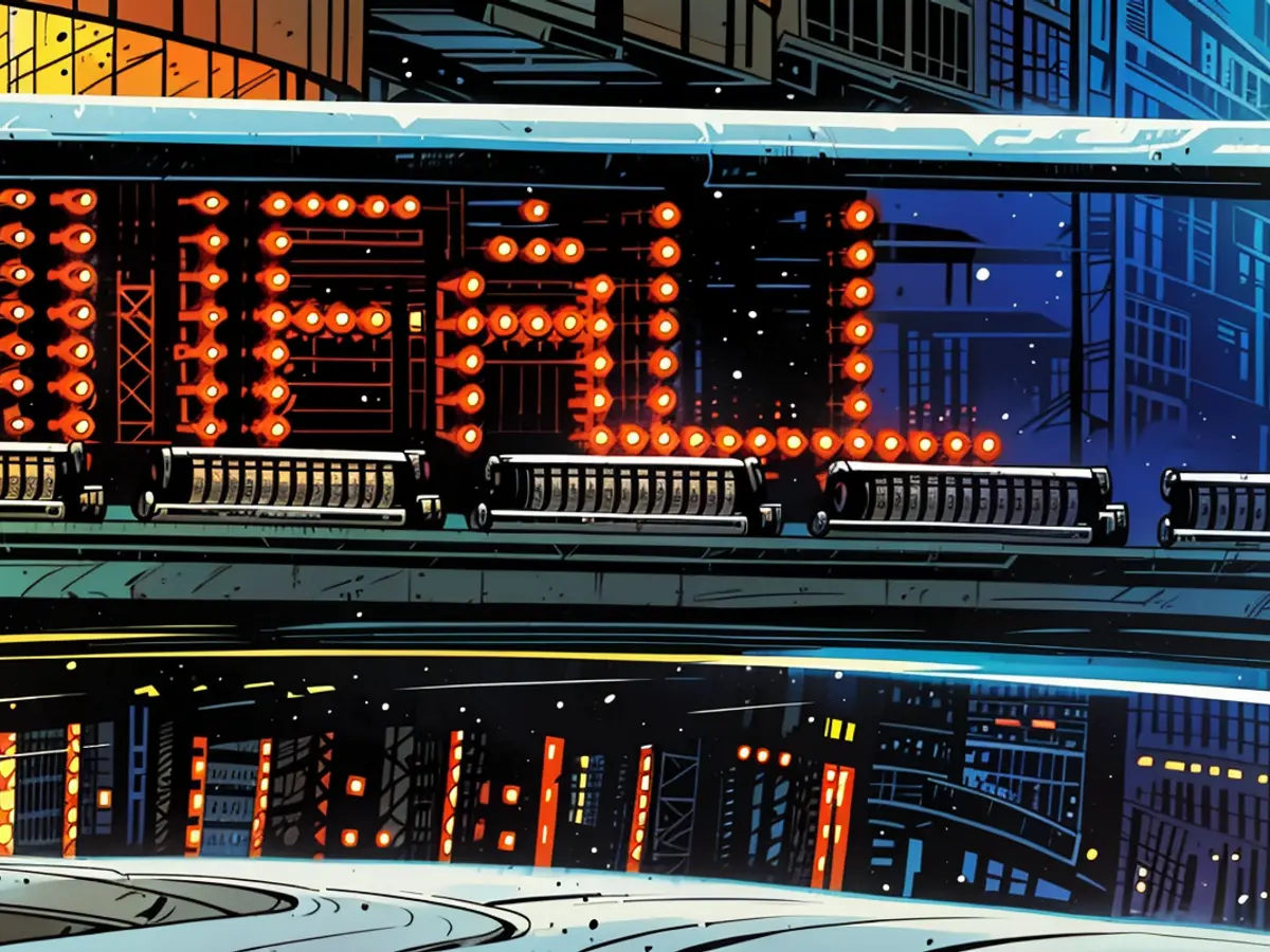 A female individual operates a tractor into a Y-shaped intersection.