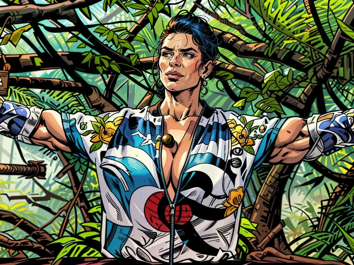 Fundraising event featuring jungle-themed camping attire